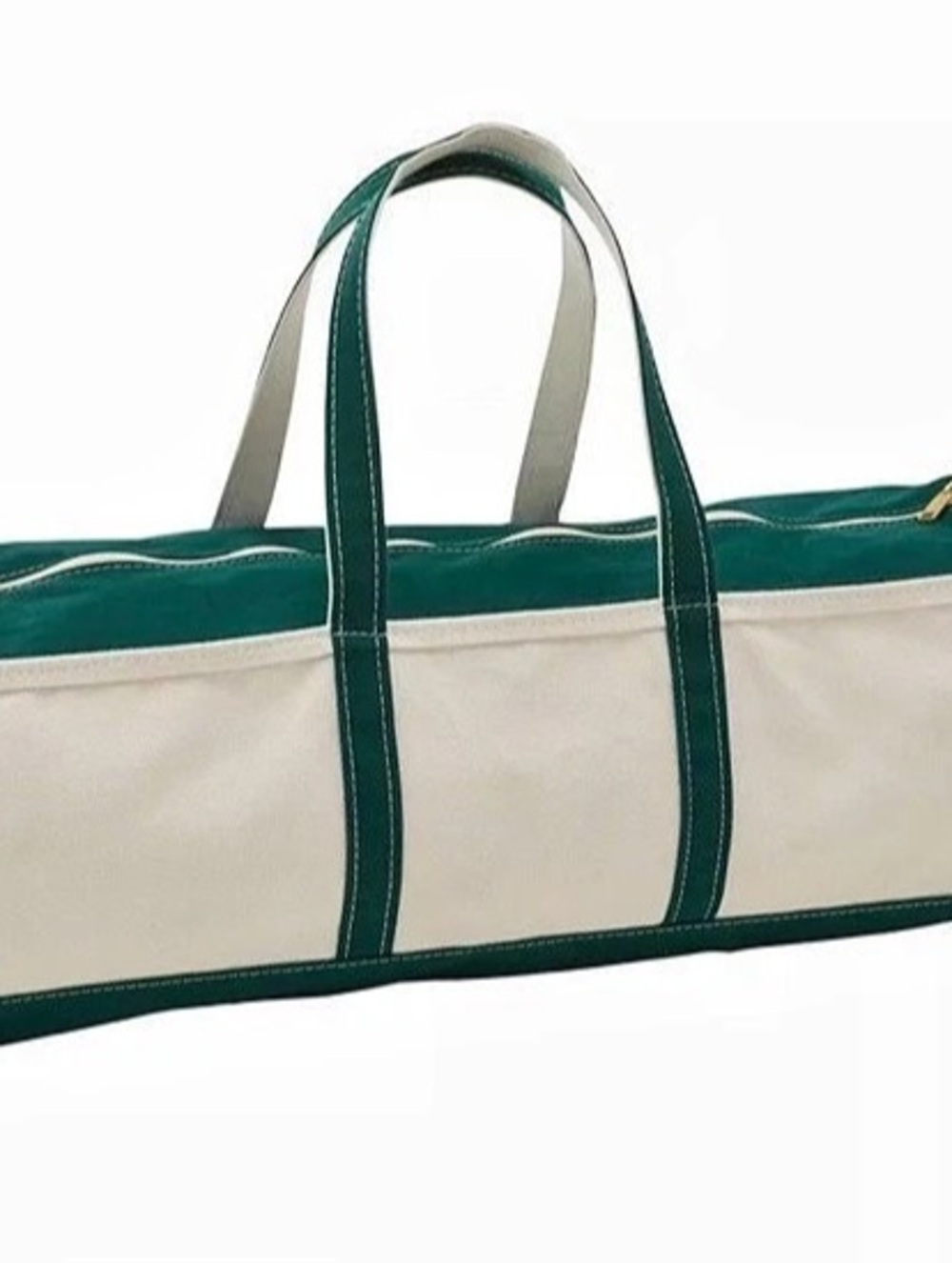 L.L.Bean Boat Mahjong Bag in Cream & Green